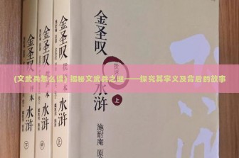 (文武兵怎么读) 揭秘文武兵之谜——探究其字义及背后的故事